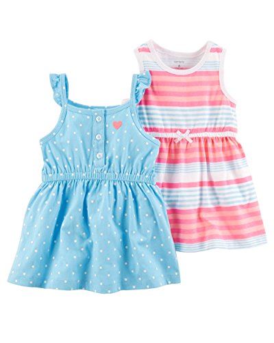 Carter's Baby Girls' 2 PK 121h237 (6 Months, Blue/Stripe)