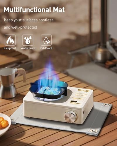 Pawfly Grill Mats for Outdoor Grill, 47cm x 47 cm Fireproof Grill Mat, Heat-Resistant Fire Pit Pad for BBQ Fireplace Stove, Waterproof Barbecue Protector for Outside Lawns Decks and Patios - Image 3