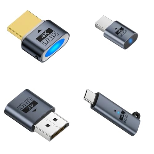 �y�P�i�̔�����z 4K�Ή� HDMI �_�~�[�v���O ���z�f�B�X�v���C �A�_�v�^�[ 3840×2160 �h���C�o�s�v Plug&Play Windows/Mac/Linux/GPU�}�C�j���O/�����[�g�f�X�N�g�b�v�Ή� ���{�̒������ XN (�S��ރZ�b�g(�e