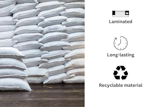 Image of SECUREMENT Large HDPE White Storage Bags, 50 kg Capacity, Multipurpose Transport Bags (61 x 91 cm (24x36 Inches)) - Pack of 5 Bora bags