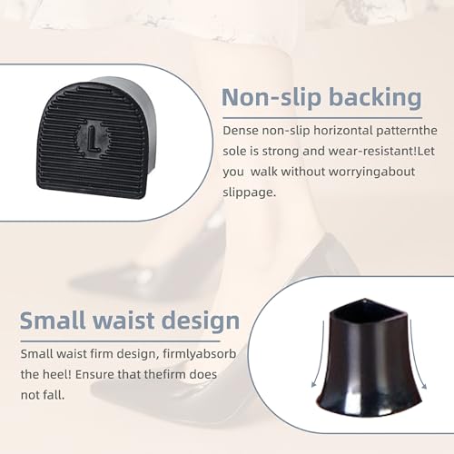 Image of Protectors for High HEE, 8 Pairs Heel Repair Caps Covers & 4 Sizesheel Stoppers,Anti-Slip, for Grass Wedding Gravel Wetlands Events (XX XS S M)