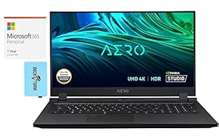 Gigabyte AERO 17 HDR Gaming &amp; Entertainment Laptop (Intel i7-11800H 8-Core, 16GB RAM, 1TB SSD, RTX 3070 Max-Q, 17.3&quot; 4K UHD (3840x2160), WiFi, Win 10 Pro) with MS 365 Personal, Hub