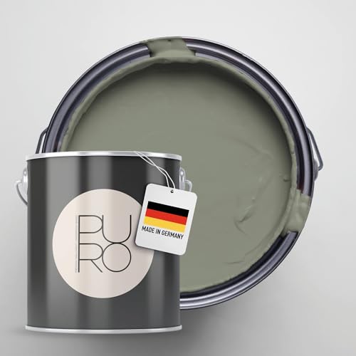 Livingwalls PURO Premium Wandfarbe c7006 - Malerfarbe für Wohnräume und Arbeitszimmer mit sehr hoher Deckkraft - matte hochwertige in Grau, Grün - 1l