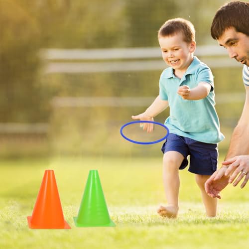 Miniatura 8 de Conos De Plástico Para Lanzamiento Con Anillos Juego De Entrenamiento Deportivo Para Niños, Seguro Y Duradero, Ideal Para Fiestas Infantiles, Actividades Al Aire Libre Y Entrenamiento Sensorial