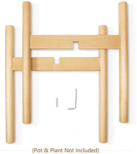 image for Mkono Plant Stand Mid Century Wood Flower Pot Holder (Plant Pot NOT In