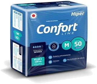 FRALDA GERIATRÍCA CONFORT LINE HIPER C/50 TIRAS TAMANHO M