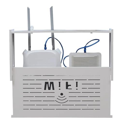 Boîte de rangement pour routeur décodeur et modem WiFi mural WPC - 2