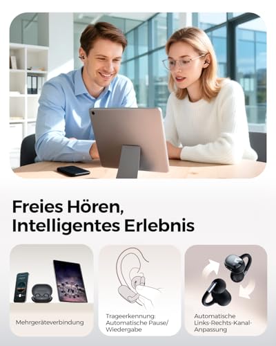 SoundPEATS Clip1 Open Ear Clip On Kopfhörer, Titaniumschwarz – Ansicht 4