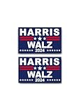 2 Pack Harris Walz 2024 Kamala Harris Tim Walz Waltz for President Campaign Car & Fridge Magnet