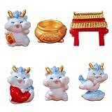 Colcolo Estatua de dragón para decoración del salpicadero del Coche, colección de Dibujos Animados, Adorno de Mesa, Figura en Miniatura para Centro de Mesa de