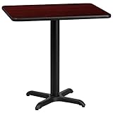 Flash Furniture Graniss 24'' x 30'' Rectangular Mahogany Laminate Table Top with 22'' x 22'' Table Height Base
