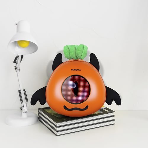 Image of Hookaba GlowBuddy LED Eyes Backpack 13L | Kids Smart Bag with App Control, Programmable Screen & Water Resistant | for School, Picnic, Travel | Mini Digital Daypack for Girls & Boys (Boo Orange)