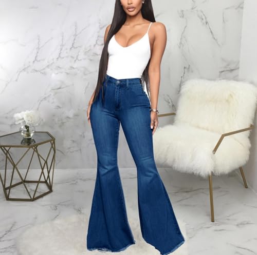 Women's Bell Bottom Jeans High Waisted Classic Flared Denim Pants4
