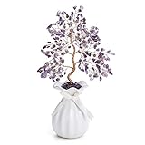 Kristall-Baum-Details: Höhe des Kristall-Bonsai-Baums: ca. 28–30 cm (Baum + Keramikvase), Keramikvase: (L x B): 7,5 x 11,5 cm, Material: natürlicher Amethyst-Kristall; Gewicht von 340–420 Gramm. Menge: 1 x Kristallbaum, kommt mit einer Geschenk-Box, fertig zum Verschenken.