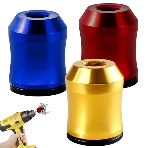 Juego de 3 anillos magnéticos para destornillador, herramienta doméstica extraíble para taladros | Portapuntas universal para destornilladores hexagonales y puntas de potencia | Portatornillos