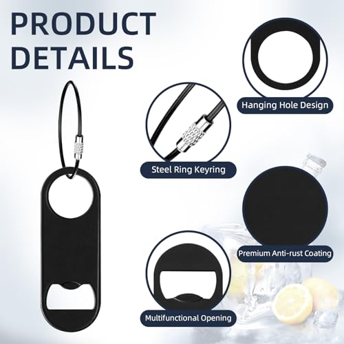 Décapsuleur plat en acier robuste et compact noir pour barman - 5