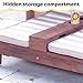 KidKraft Wooden Outdoor Double Chaise Lounge with Cup Holders, Patio Furniture for Kids or Pets, Espresso with Oatmeal and White Striped Fabric