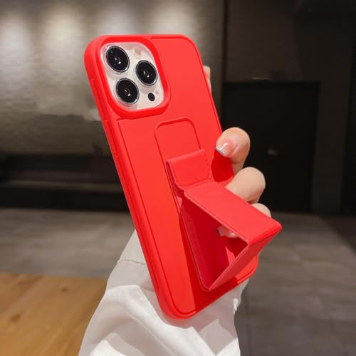 Coque iPhone 7 Plus cuir luxe avec support rouge élégant