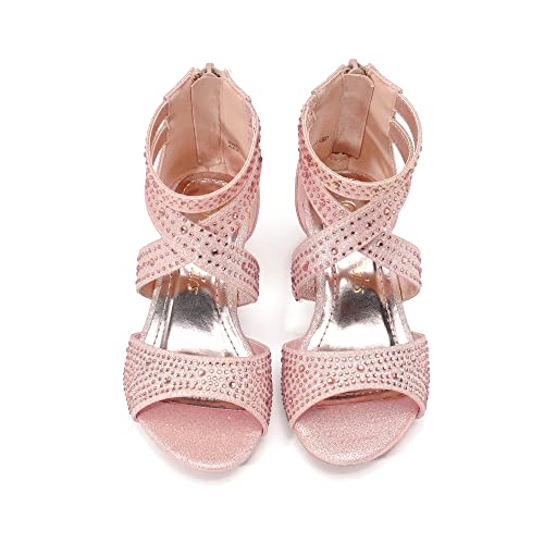 Dream Pairs Girls Sandals Low Heel Dress Pump Sandals Sweety-2 Pink Little Kid Size 12 #TOP1