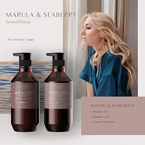 Theorie Marula And Seaberry Smoothing Conditioner - Smooth & Tame - Sulfate Free - Suited For Frizzy & Unruly Hair - Protects Color And Keratin Treated Hair, Pump Bottle 400Ml #TOP5