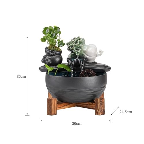 Adornos de repollo cerámica con circulación de agua para Feng Shui y decoración de interiores 3