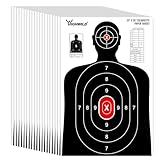 Highwild Shooting Range Silhouette Paper Target - 23X35 Inches - Suitable for Handguns, Rifles, Airguns, BB Guns (20 Pack, White & Black)