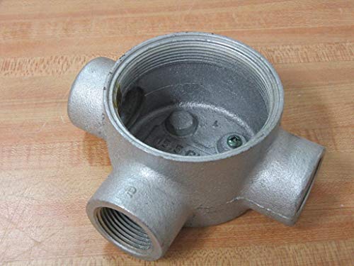 Crouse-Hinds GUAT36 Electrogalvanized and Aluminum Acrylic Paint Feraloy Iron Alloy Conduit Outlet Box With Cover 3 Inch 15.5 Cubic-Inch Series GUAT Condulet