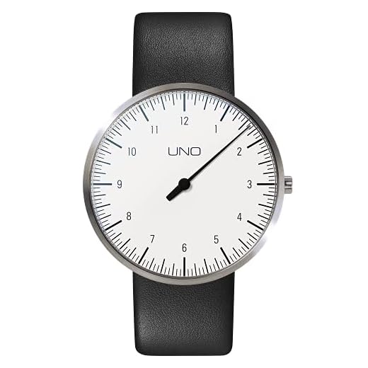 botta Einzeigeruhr Herren Schweizer Quarzwerk mit Lederarmband UNO (40 mm, Weiß)