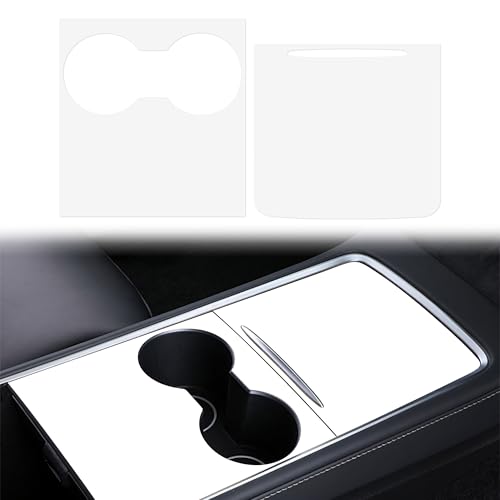 ernica Center Console Wrap White for Tesla Model 3/Y 2021-2025,Console Cover for Tesla Interior Decor Accessories(Not for M3 Highland/My Juniper)