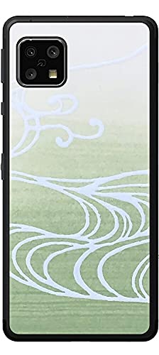 ClearView(クリアビュー) シャープ AQUOS sense4 / sense4 lite / sense4 basic 用 背面 保護 フィルム 和柄プリント 抹茶ぼかし 水 唐紙 デザイン