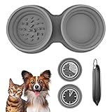 PLVTNM Dog Bowls Slow Feeder Collapsable Dog Portable Water Bowls, Anti-Chocking Travel Pet Food Fee