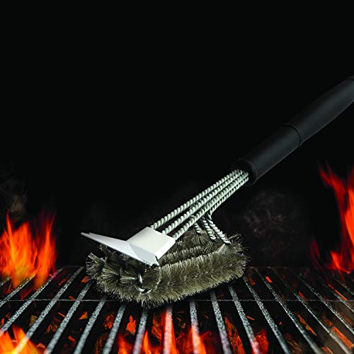 Farberware 5261925 Barbecue Triple Head Grill Brush, 18-Inch, Black - image 5