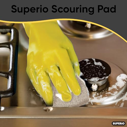 Image of Superio Scouring Pad Pack of 12 - Non-Scratching Natural Sisal Cleaning Scrub Pads, Eco-Friendly Resuable Kitchen Scrubbing Pads