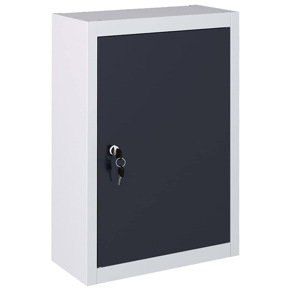 INLIFE Armario para herramientas de pared, diseño industrial, metal gris y negro, 5,65 kg, 145354