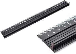 300mm Raised Grip Aluminium Ruler Cutting Ruler Metal Craft Safety Ruler for Length Measurement(Black), (HTMGC2021091501)