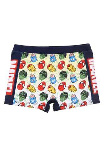 Marvel Avengers Bañador para Niño, Spider-Man Hulk Iron Man Capitan America Shorts de Baño Boxer, Bañador de Natación Infantil, Talla 6 Años, Azul Oscuro