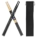 Drum Sticks 5A 1 Pair Nylon Drumsticks 1 Pair Non-Slip Maple Wood with a Velvet Drawstring Bag for Great Gift(Black)