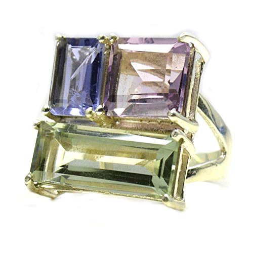 Bague en argent sterling 925 anti-ternissement avec pierre précieuse ajustable