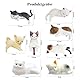 Lixstyea 8 Pcs Süße mini deko Katzenfiguren - Auto Rückspiegel Katze Deko Katzenfigur, Katzen Deko Armaturenbrett, Rückspiegel niedliche Kätzchen Figur Dekoratives