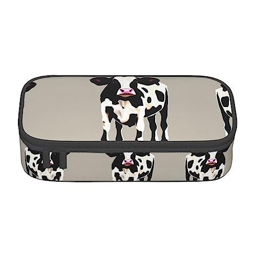 Astuccio con mucca con girasoli in astuccio per matite per cancelleria per scuola ufficio per adulti con in taglia unica organizer per stampato blu