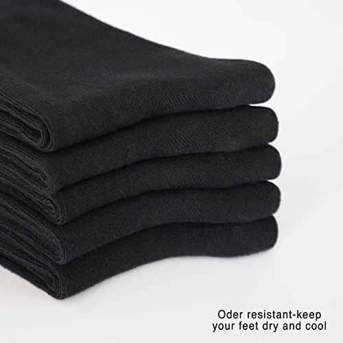 Serisimple Bamboo Men Sock Breathable Sock Quarter Thin Ankle High Sock Comfort Cool Soft Sock 5 Pairs (X-Large,Black) #TOP3