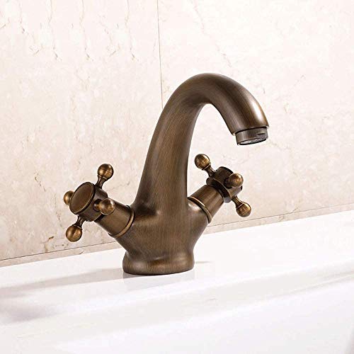 Robinet de salle de bain victorien en bronze pour vasque rétro de charme