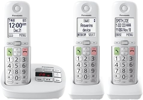 Panasonic - Wireless Phone, Easy to Use with Large View and Big Buttons, Favorite Key Flashing, Built-in Flashlight, Call Block, Volume Boost, Identification