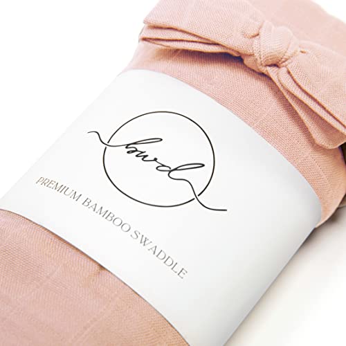 Image of Premium Swaddle Blanket by BWD - Bamboo Viscose & Organic Cotton - Baby Girl Swaddle Set for Newborns and Infants, Muslin Baby Blanket, Ultra-Soft Luxury - 47 Inches (Dusty Blush)