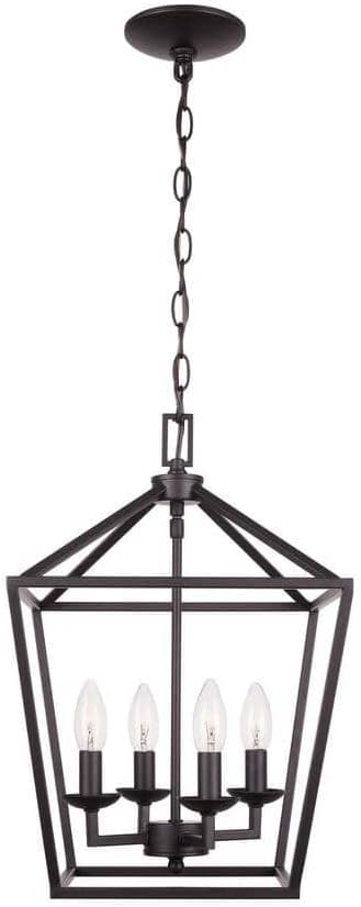 Home Decorators Collection 4- Light Bronze Caged Chandelier