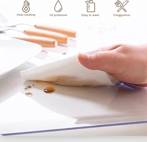 Nappe en plastique transparent pour éviter les taches et rayures sur la table - 3