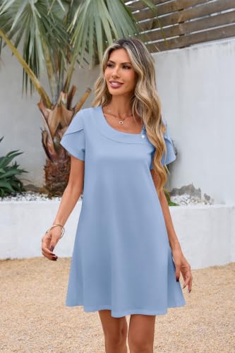 Image of Valiamcep Women's Square Neck Slim Fit Cocktail Party Short Dresses