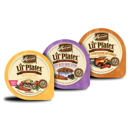 Merrick Lil’ Plates Grain Free Small Breed Wet Dog Food Bundle Pack, 3 Flavors (Petite Pot Pie, Itsy Bitsy Beef Stew, Tiny Thanksgiving Day Dinner) #TOP29