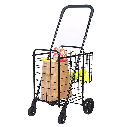 SXDY Carrito de la Compra Plegable Canasta Doble Cover