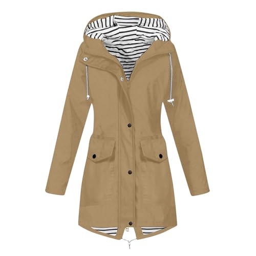 Lanunlly Chubasquero Para Mujer Viaje Chaqueta Cortaviento Impermeable Con Bolsillos Gabardina Cortavientos Transpirable Chaquetas Ligera Con Cremallera Running Abrigo De Lluvia Para Moto Deporte